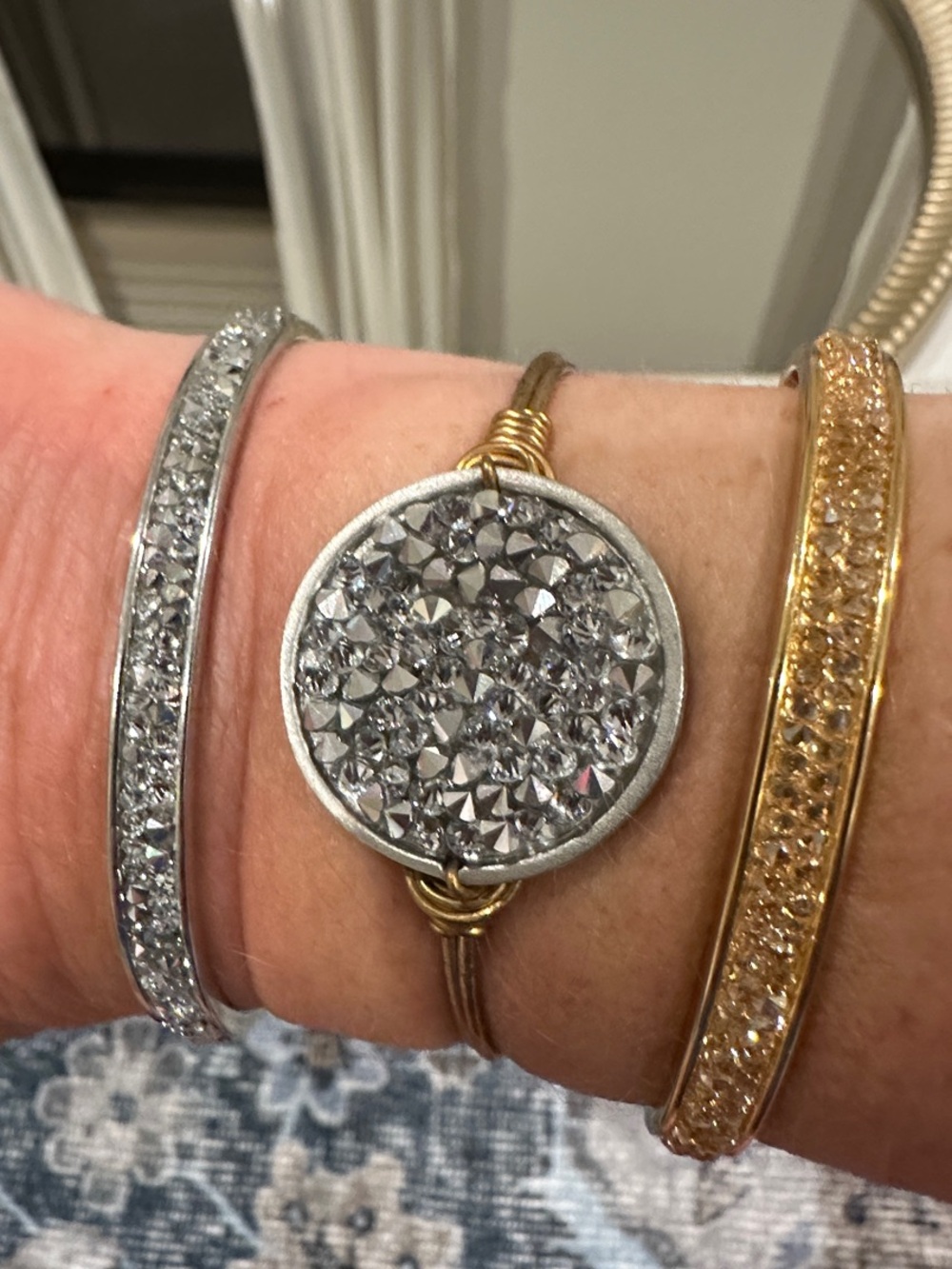 Luca + Danni Gold and Silver Crystal Bracelet Trio